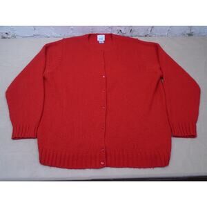 VTG Leon Levin Hand Loomed Cardigan Sweater Pink Grannycore Cottagecore Sz XL